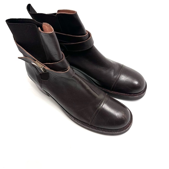 Robert Clergerie Espace Belted Toe Cap Leather Booties 8.5 - Picture 1 of 7